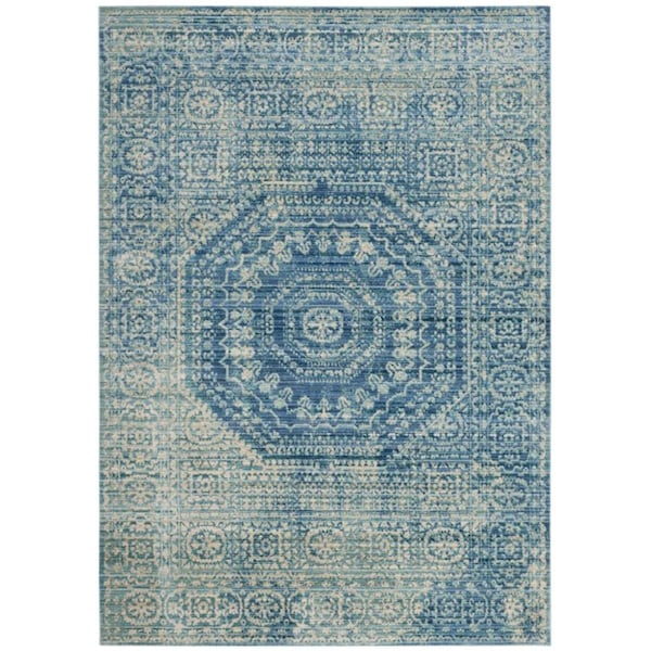 Safavieh Valencia Power Loomed Rectangle Rug- Blue - Multi- 9 x 12 ft. VAL205R-9 - main